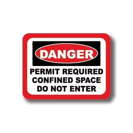 Ergomat 36in x 27in RECTANGLE SIGNS - Danger Permit Required Confined Space Do Not Enter DSV-SIGN 972 #2264 -UEN